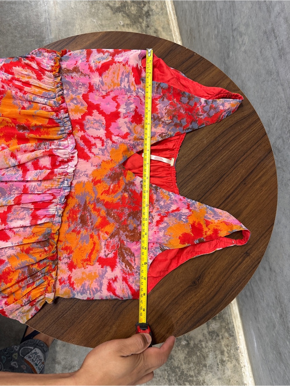 Free People Julianna Tiered Maxi Dress Boho Floral V-Neck Pockets Pink Orange - Picture 11 of 11